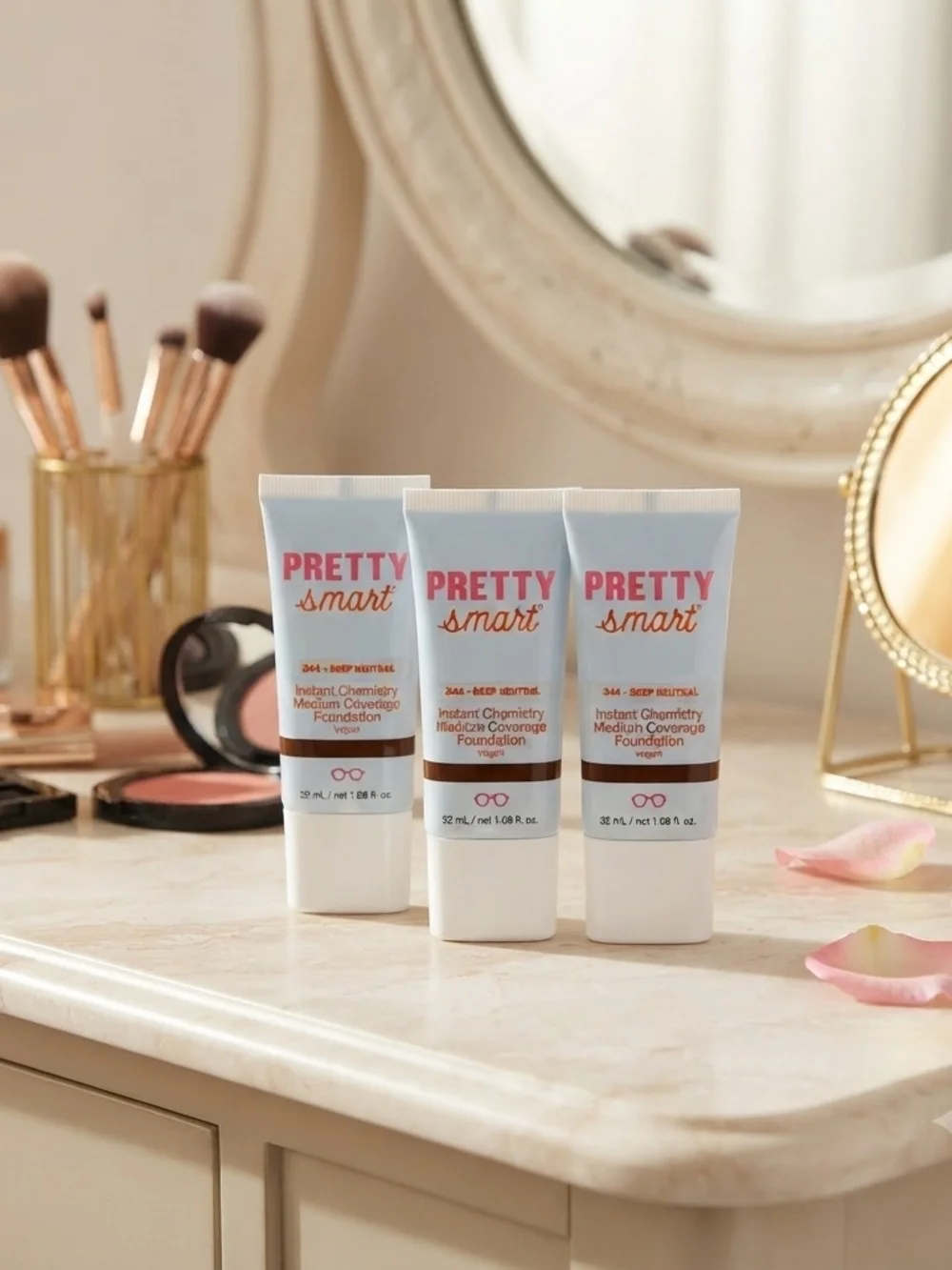 lot of 3 Pretty Smart Instant Chemistry Medium Coverage Foundation Deep Neutral